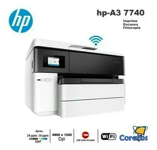 impresoras y scanners - Multifuncional HP IMPRESION HASTA  TAMAÑO 11X 17 PULGADAS OfficeJet 7740 2
