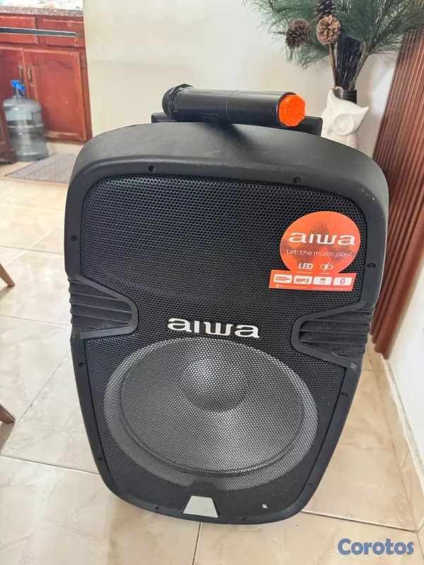 camaras y audio - Bocina Aiwa Bluetooth 15” Recargable con Micrófono y Radio FM 2