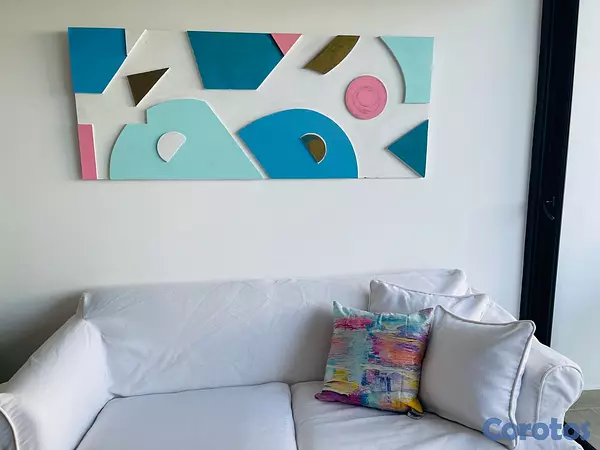 muebles y colchones - Sofa blanco de tela  2