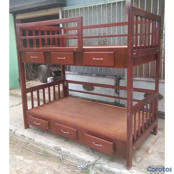 muebles y colchones - Camarote en madera con gavetas  3