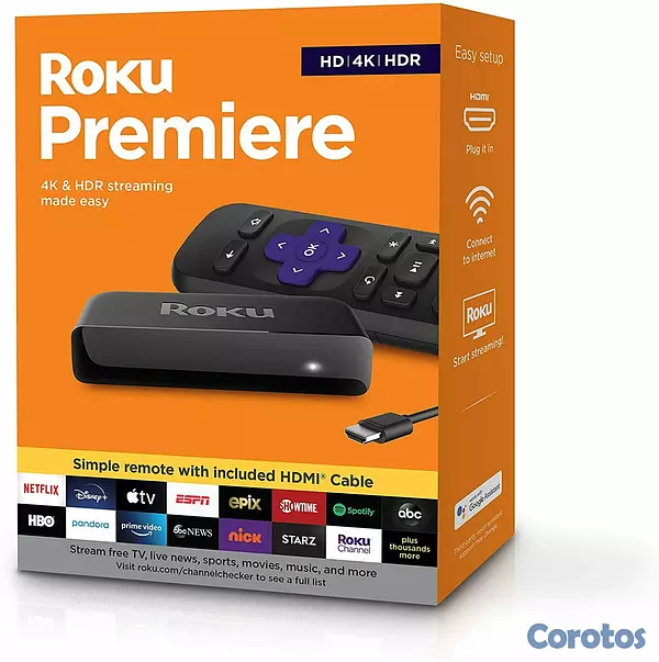 accesorios para electronica - Roku Premiere 4K - convierte tu TV en smart TV. 2