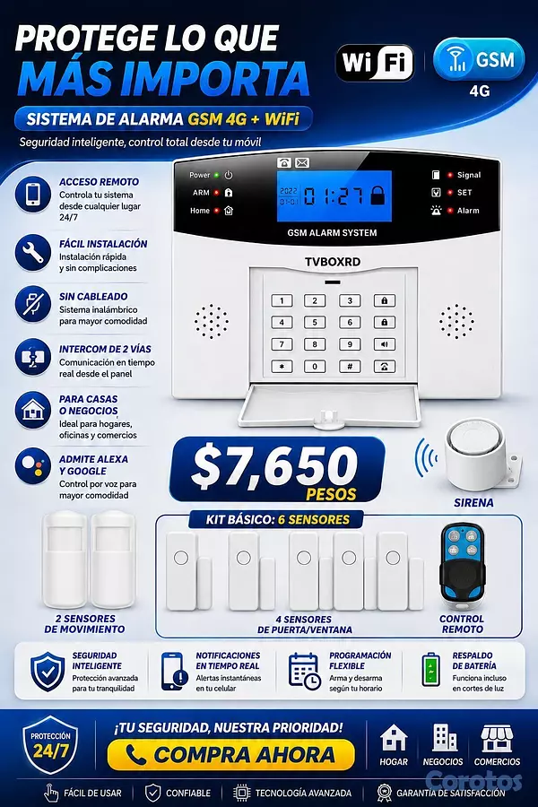 otros electronicos - Alarmas inteligentes para proteger tu casa o negoc