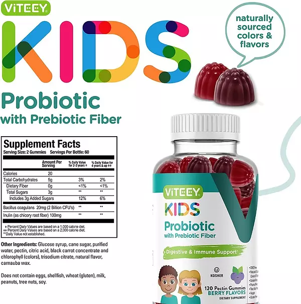 Salud y Equipamiento Médico - Probiotico Niños Viteey 120 gum 2