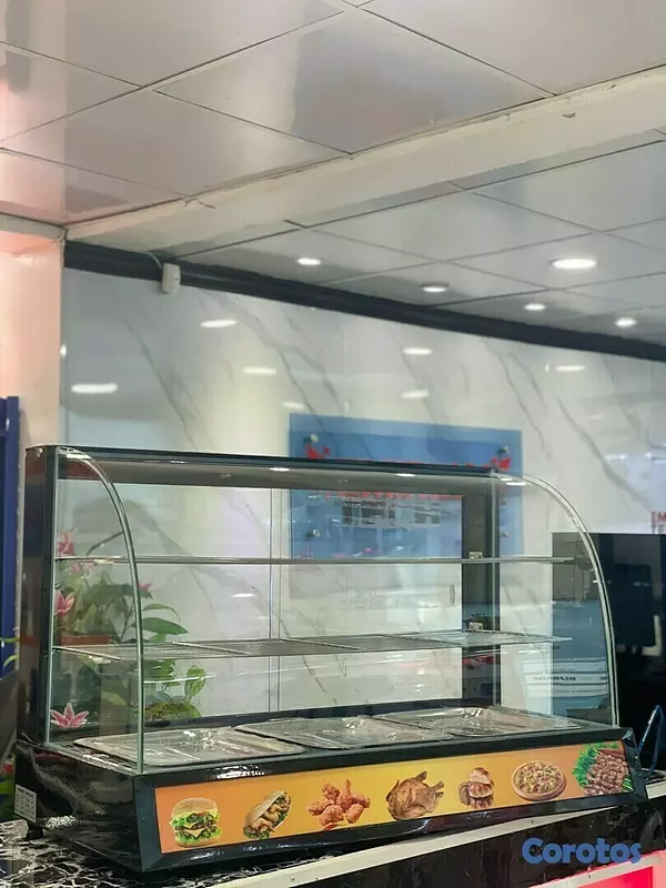 equipos profesionales - Vitrina exhibidora mostrador caliente de comida de 3 niveles 36 pulgadas 9