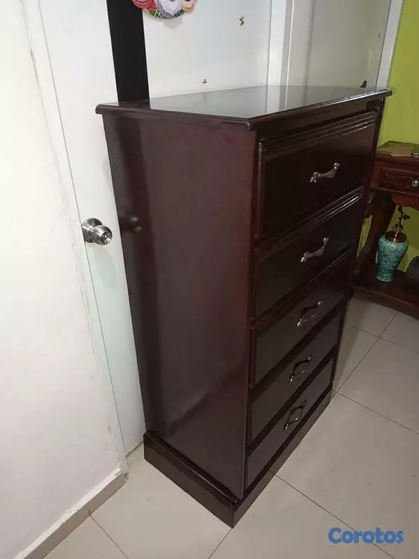 muebles y colchones - Biuro de 5 Gavetas en Madera 
Disponible en Color Blanco  2