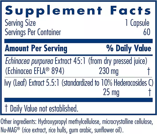 Salud y Equipamiento Médico - Equinacea 60 capsulas Allergy Resear - Unidad 2