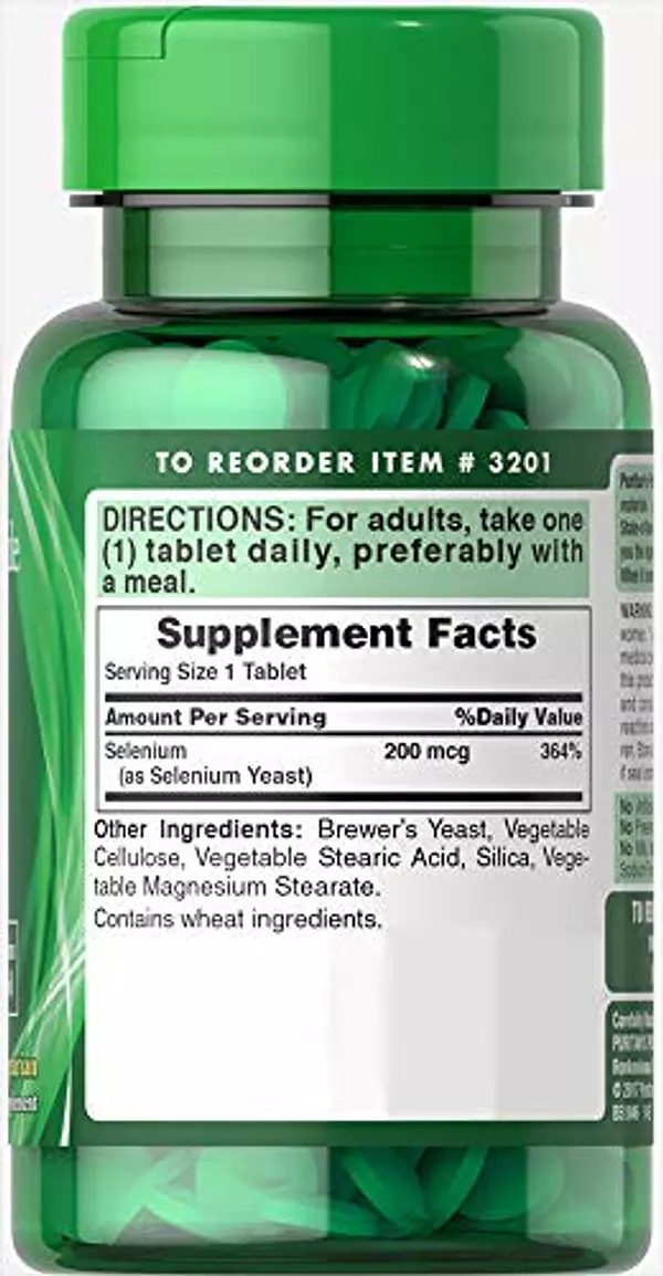 Salud y Equipamiento Médico - Puritans Pride Selenium 200 Mcg Tabletas, 100 Unidades 4