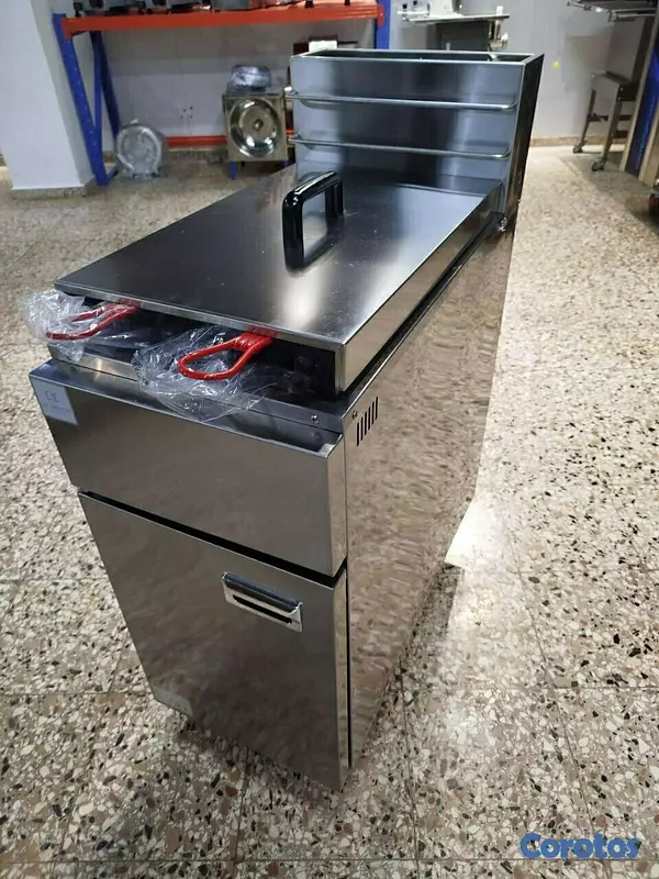 equipos profesionales - Freidora industrial doble de papas de 25 litros 6