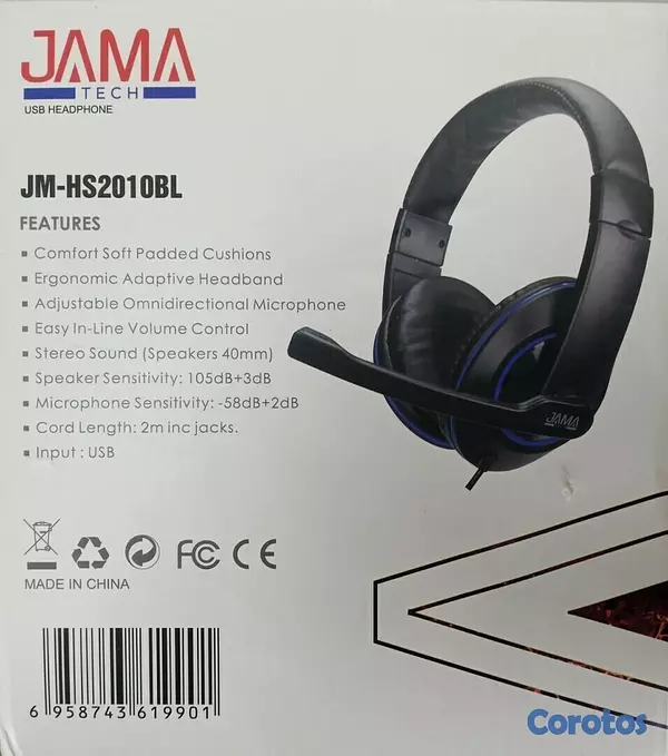camaras y audio - AUDIFONO USB CON MICROFONO  C/CONTROL DEVOLUMEN NEGRO JAMATECH 3