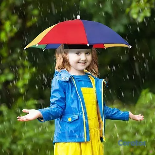 joyas, relojes y accesorios - Sombrero paraguas manos libres – Sol y lluvia – En 8