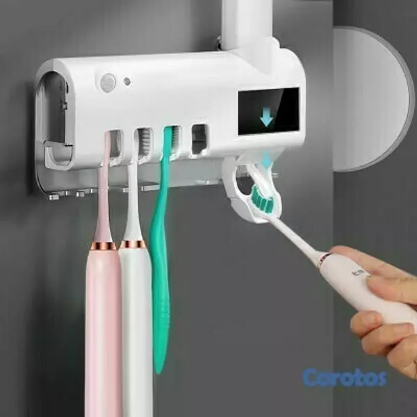 salud y belleza - Desinfectante para cepillo de dientes esterilizador y soporte con luz LED UV  3