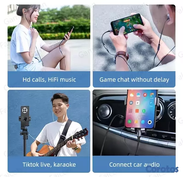 accesorios para electronica - Adaptador de audio tipo C a auxiliar Jack 3.5mm 
 3