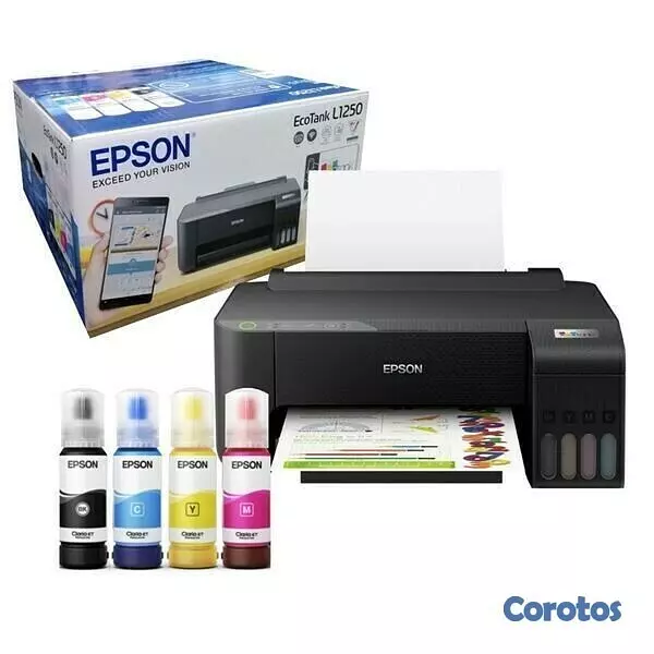 impresoras y scanners - IMPRESORA EPSON ECOTANK L1250 SOLO IMPRESION, SISTEMA DE TINTA CONTINUA (CMYK),  2