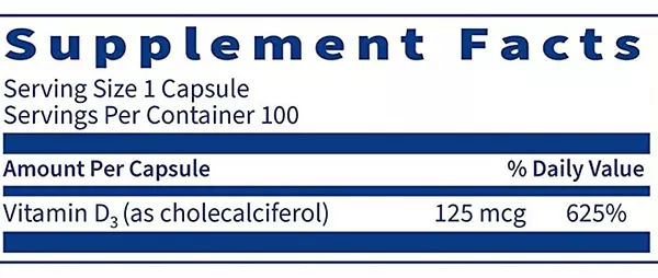 Salud y Equipamiento Médico - Vitamina D3 125 Mcg Klaire Labs 2