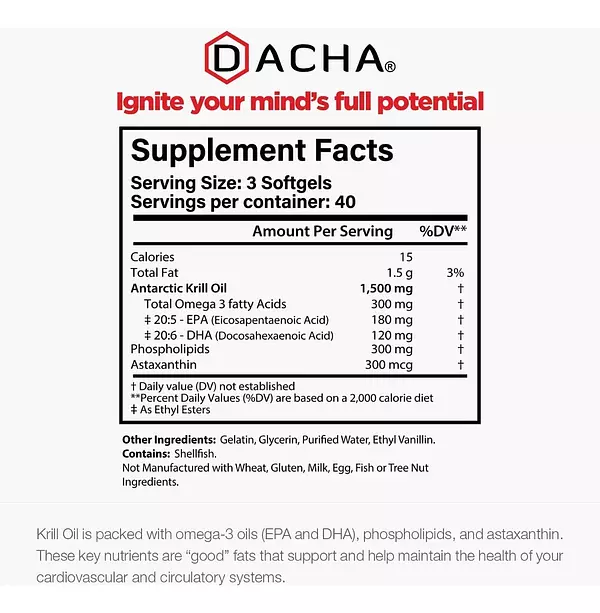 Salud y Equipamiento Médico - Aceite Krill 1500mg Dacha 2