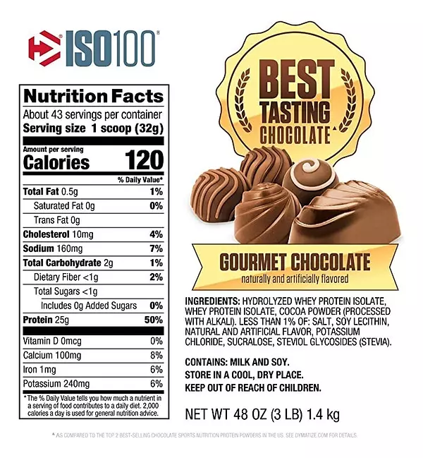 Salud y Equipamiento Médico - Proteina Iso 100 Chocolate 3 Lbs 2