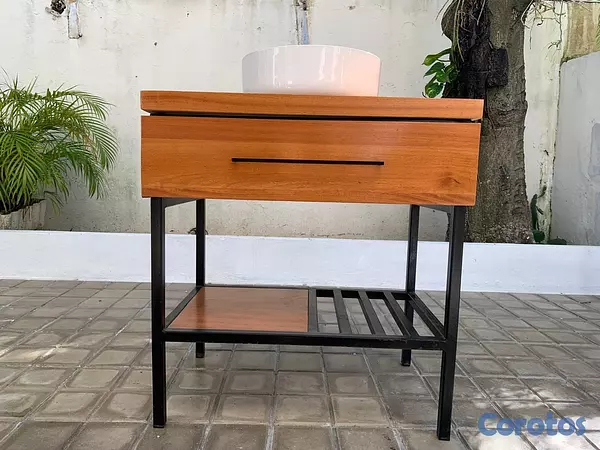 decoración y accesorios - LAVAMANOS REDONDO EN PORCELANA EMPOTRADO EN MUEBLE 1
