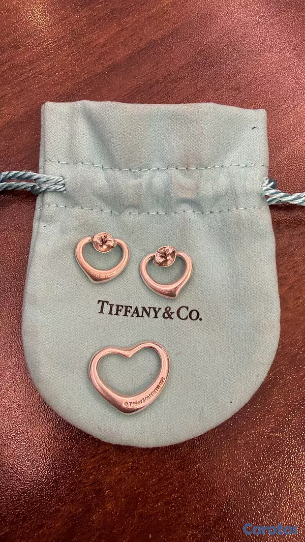 joyas, relojes y accesorios - open heart Tiffany earrings + pendant 925  2