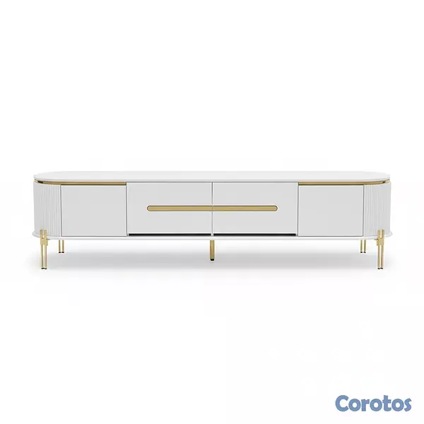 decoración y accesorios - Mesa de TV moderna de lujo con patas doradas