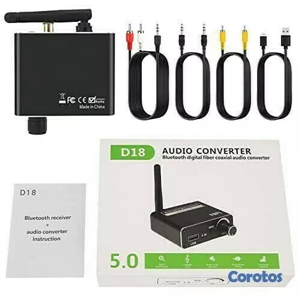otros electronicos - Audio convertidor de audio digital a analogo con funcion de bluetooth usb D18  6