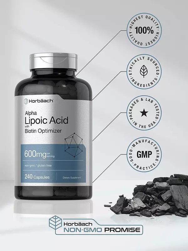 Salud y Equipamiento Médico - Acido Alfa Lipoico 600mg 240 capsulas Horbaach 5