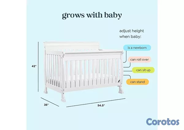 muebles - Cuna convertible marca DaVinci Baby, 4 en 1 en bla 3