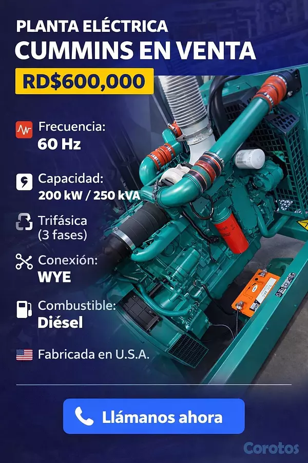 plantas e inversores - Planta eléctrica Cummins en venta – RD$600,000 1