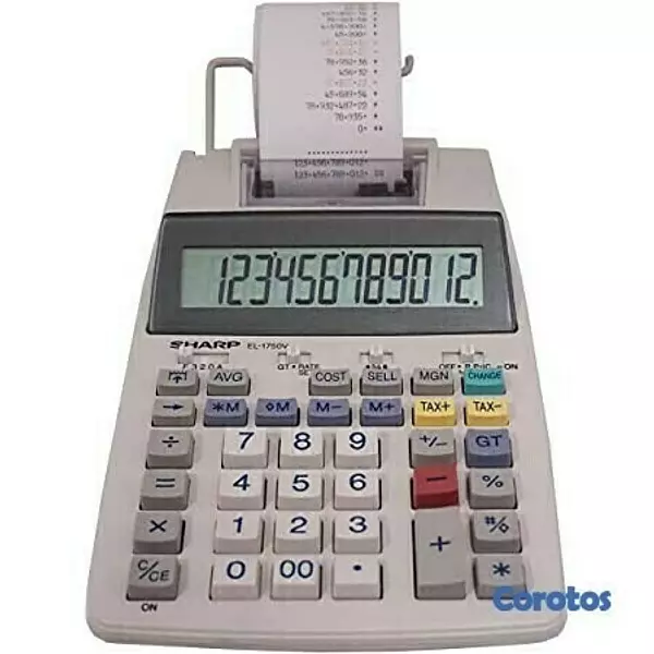 otros electronicos - MAQUINA SUMADORA SHARP EL-1750, 12 DGTOS,CON PAPEL 2