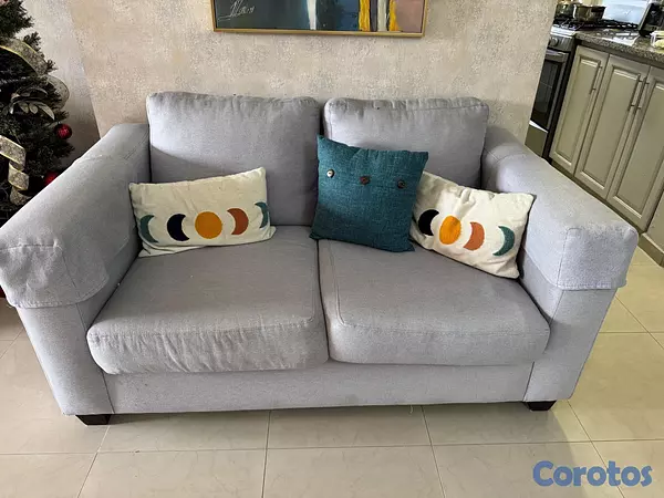 muebles y colchones - 2 sofás modernos en tela gris 3