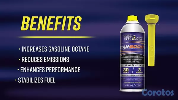 accesorios para vehiculos - Aditivo Max-Boost para elevar el Octanaje de la GasolinaMarca Royal Purple 2