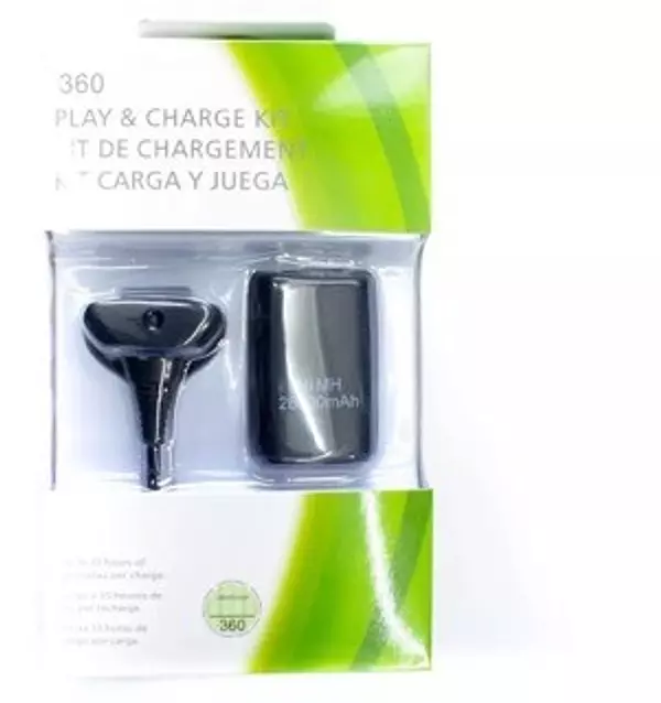 consolas y videojuegos - Kit Carga Y Juega Xbox 360 Cargador Bateria recargable 1