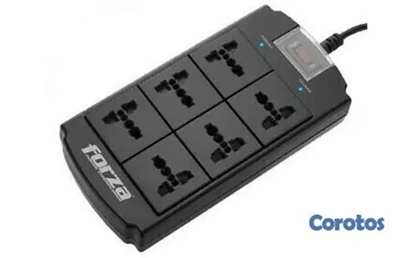 otros electronicos - PROTECTOR REGLETA FORZA - 5 SALIDAS - CON SUPRESOR DE PICO - 1250 JOULES - 120-2 2
