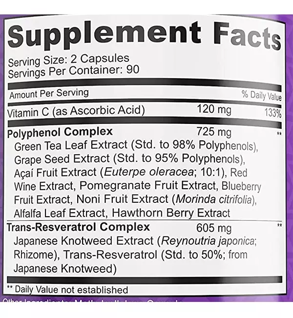 Salud y Equipamiento Médico - Native Resveratrol 180 Cápsulas 2