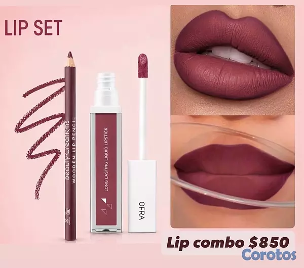salud y belleza - lip combos incluye lapiz delineador de labios y labial 9