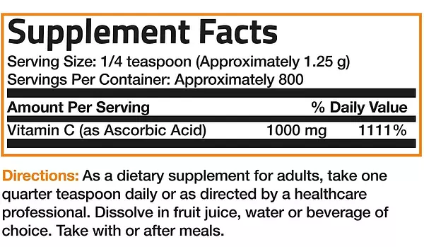 Salud y Equipamiento Médico - Vitamina C En Polvo Absorcion Acido Soluble 1000 Mg 1 Kg 2
