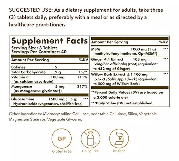 Salud y Equipamiento Médico - Solgar Glucosamina Msm Complex Tabletas 120 Unidades 2