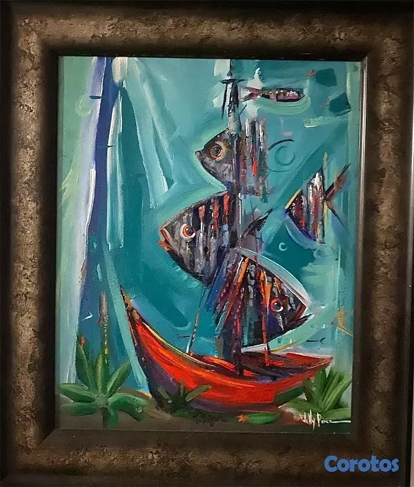 arte y antigüedades - Cuadro ACUARIO 2