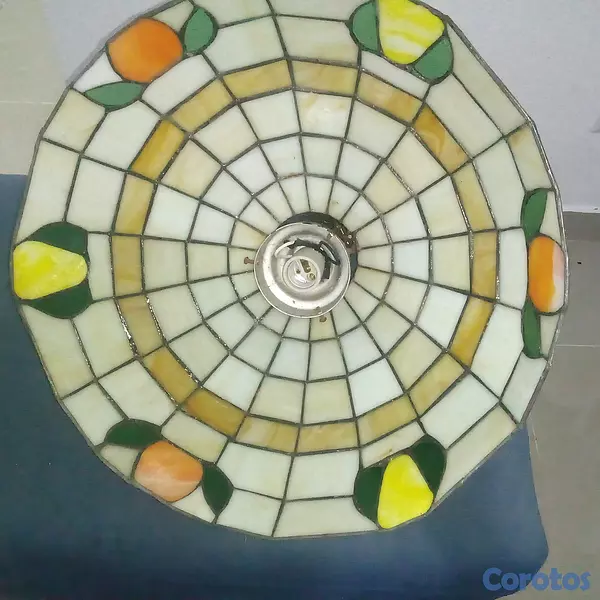 arte y antigüedades - Lámpara arte vitral  2