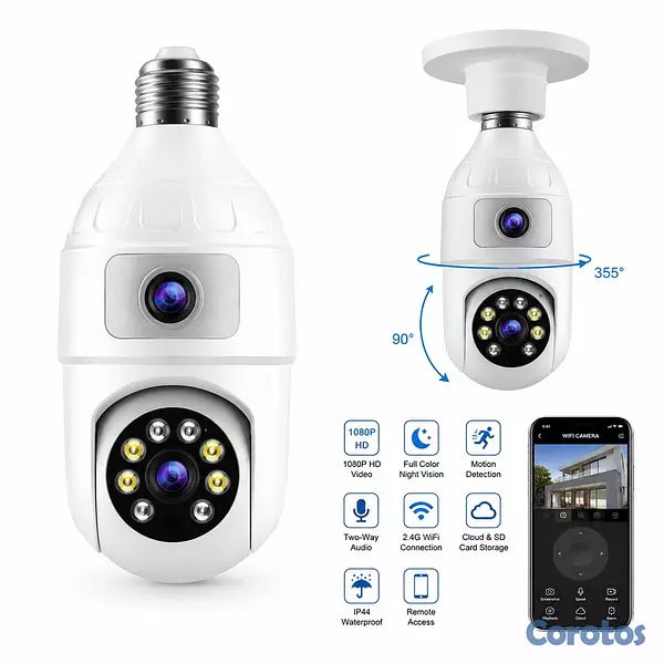 camaras y audio - Cámara Wifi Tipo Bombillo 360° Jortan JT-9696 IP C 1