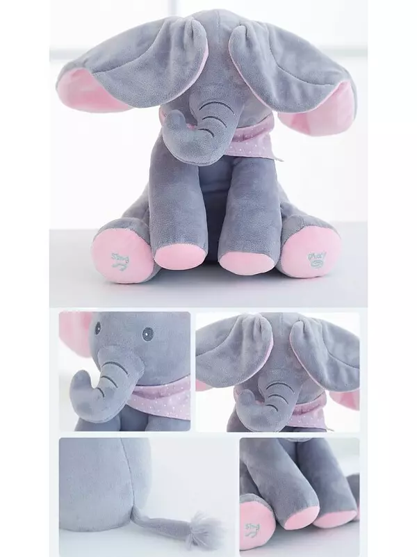 juguetes - Elefante animado de peluche interactivo Canta y Mueve juguete regalo bebe niño 3