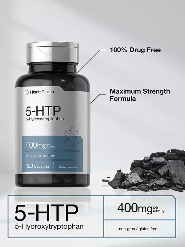 Salud y Equipamiento Médico - Suplemento 5htp  400 Mg 180 Cap Horbaach 3