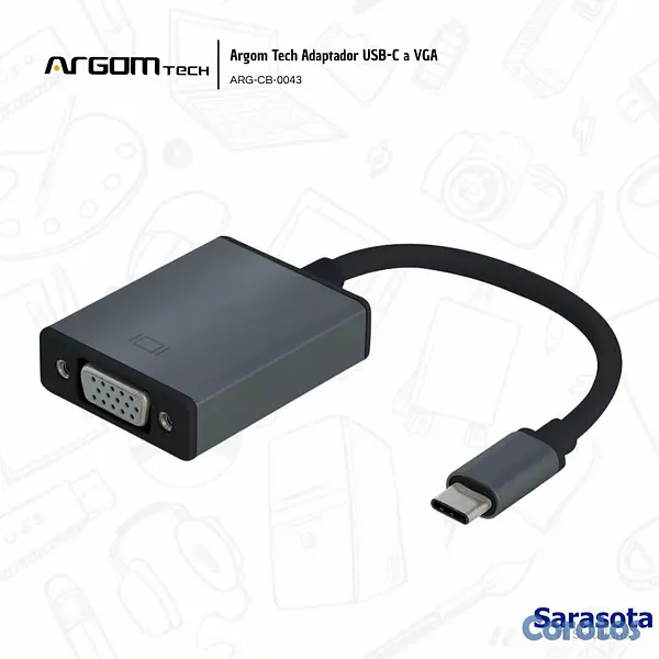 accesorios para electronica - Argom Tech Adaptador USB-C A VGA ARG-CB-0043 3