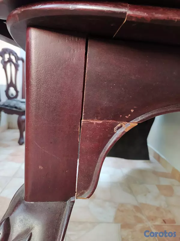 muebles y colchones - JUEGO DE COMEDOR DE ANDIROBA DE 6 SILLAS CON TALLA 6