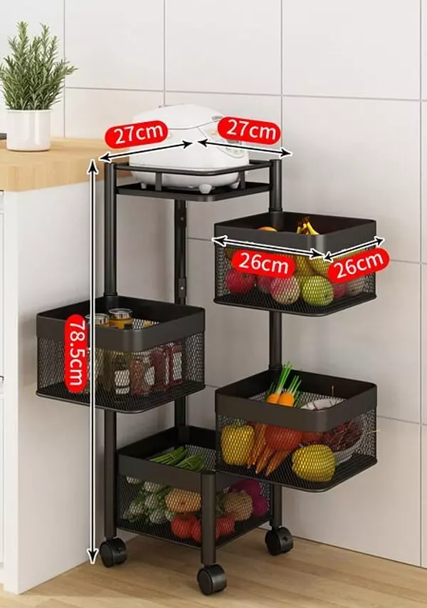 decoración y accesorios - Carrito con ruedas de 4 niveles carro organizador maquilladoras cocina  2