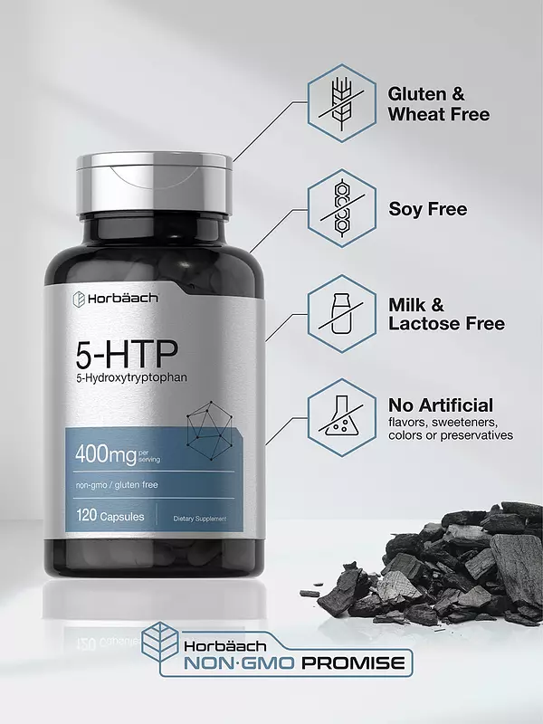 Salud y Equipamiento Médico - Suplemento 5htp  400 Mg 180 Cap Horbaach 4