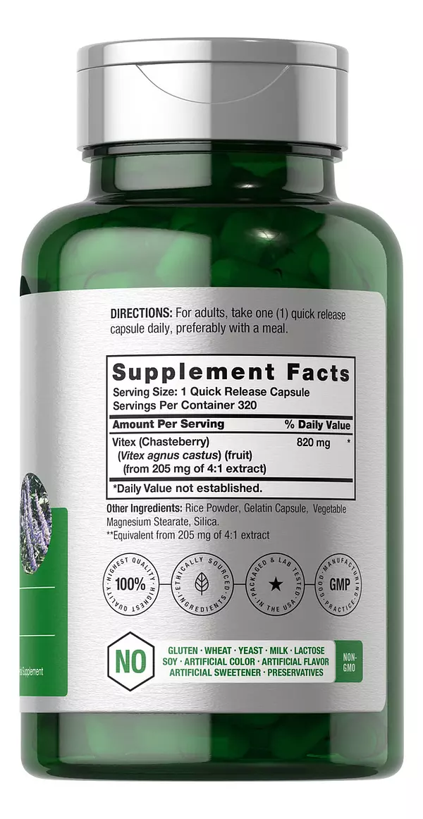Salud y Equipamiento Médico - Vitex Berry Sauzgatillo 820 Mg 320 Cap Horbaach 2
