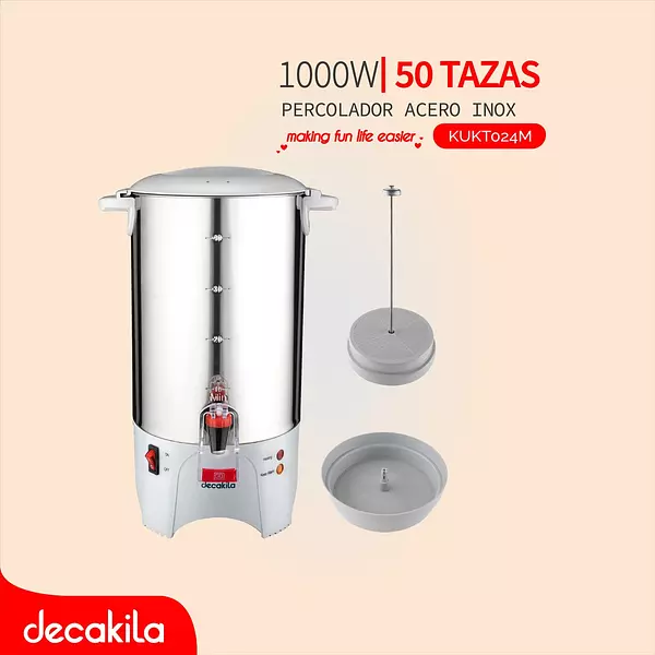 electrodomesticos - PERCOLADOR DE CAFE CAFETERA DE ACERO INOXIDABLE 50 TAZAS 1 LITRO 2