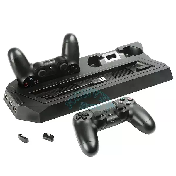 consolas y videojuegos - PS4 Slim y Pro Soporte de consola Disipador de calor Base Play Station cargador 2