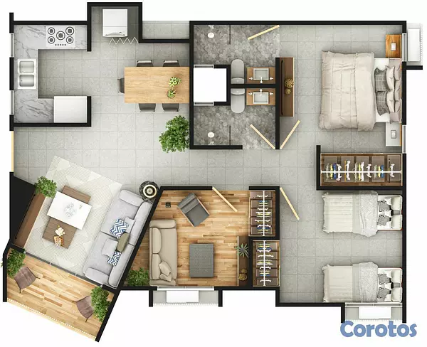 apartamentos - APARTAMENTOS EN PLANO GURABO - SANTIAGO. 3