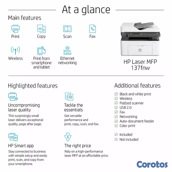 impresoras y scanners - MULTIFUNCIONAL HP LASERJET PRO MFP M137FNW COPIA,IMPRIME,SCANER, Wi-Fi 2